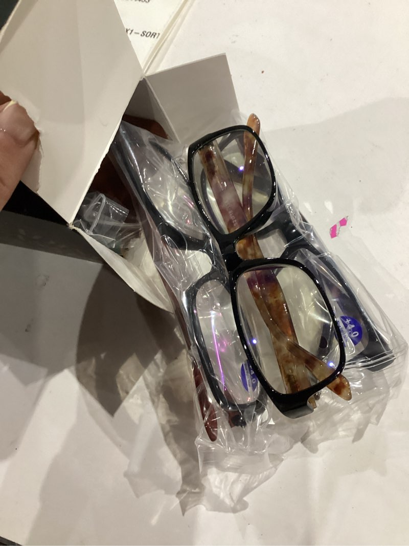 Condition photo showing Good Condition for BLS BLUES Reading Glasses for Women/Men Blue Light Blocking, Fashion Readers Anti Eye Strain/Migraine Eyeglasses 6 Packs/Case Mix1 4.0 x