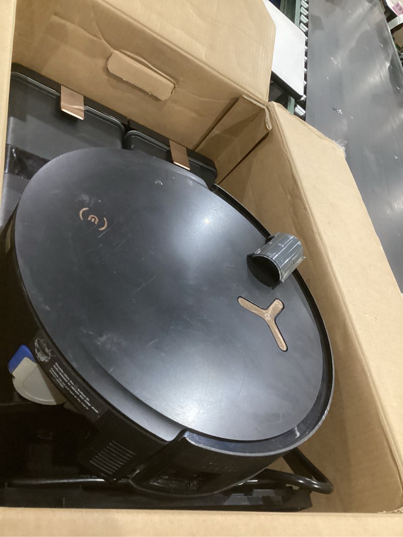 Condition photo showing As Is for ecovacs deebot x8 pro omni robot vacuum and mop, 18000pa, ozmo roller instant self-washing mopping, 167? hot water mop washing, auto cleaning solution adding, hot air-drying, self-emptying, black