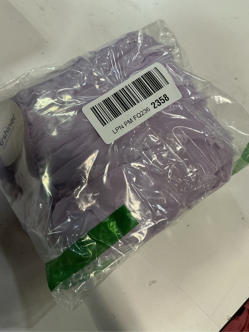 Condition photo showing New/Like New for arshiner girls dress long sleeve swiss dot ruffle collar flowy a-line party dress for kids 5-13y purple 5-6 years