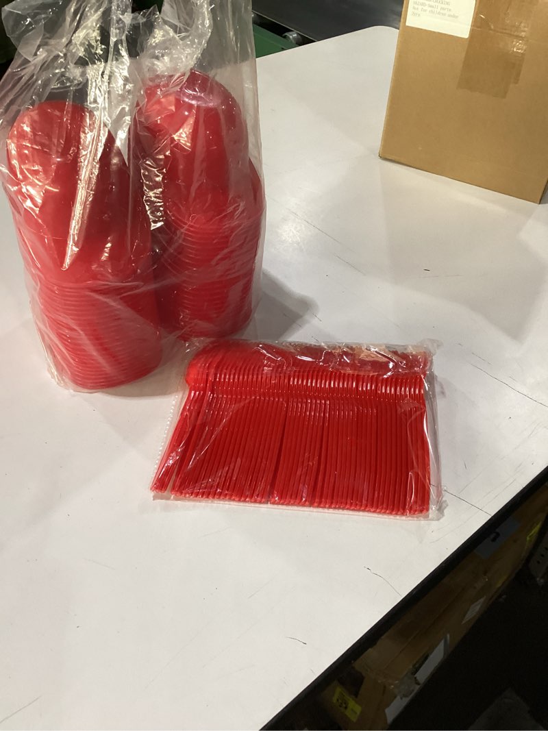 Condition photo showing New/Like New for irenare 50 sets mini baseball helmet ice cream snack bowls 8 oz with disposable taster spoons set small plastic ice cream cups dessert for baseball party gift (red) red 50