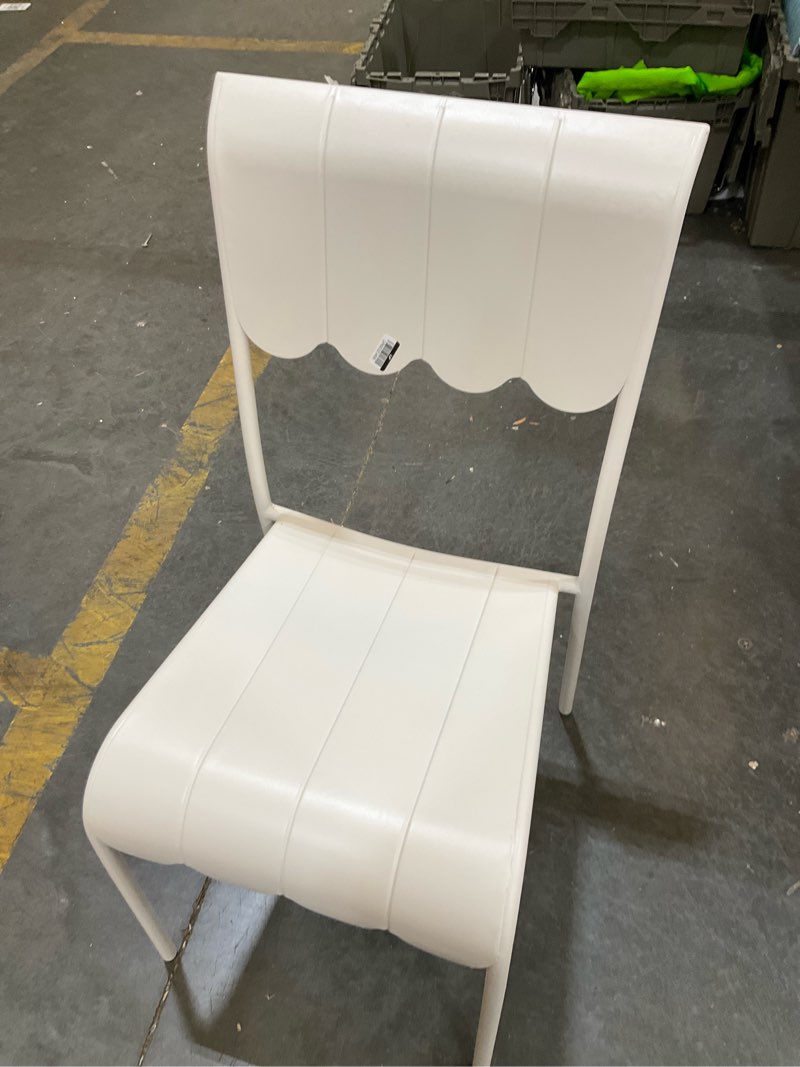 Condition photo showing Good Condition for  room essentials scallop slat outdoor armless patio dining stacking chair