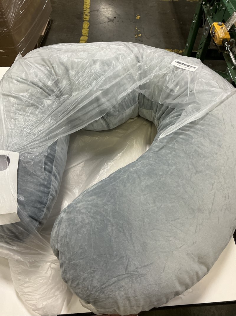 Condition photo showing Good Condition for Momcozy Pregnancy Pillow, Original F Shaped Maternity Pillow for Pregnant Women with Adjustable Wedge Pillow, Full Body Support Pregnancy Pillows for Side Sleeping with Velvet Cover, Grey Velvet - Grey