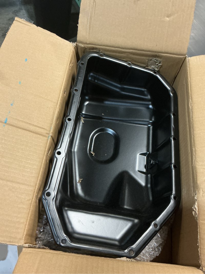 Condition photo showing New/Like New for motoku engine oil pan sump with drain plug for acura rsx honda cr-v 2002-2006 accord 2003-2007