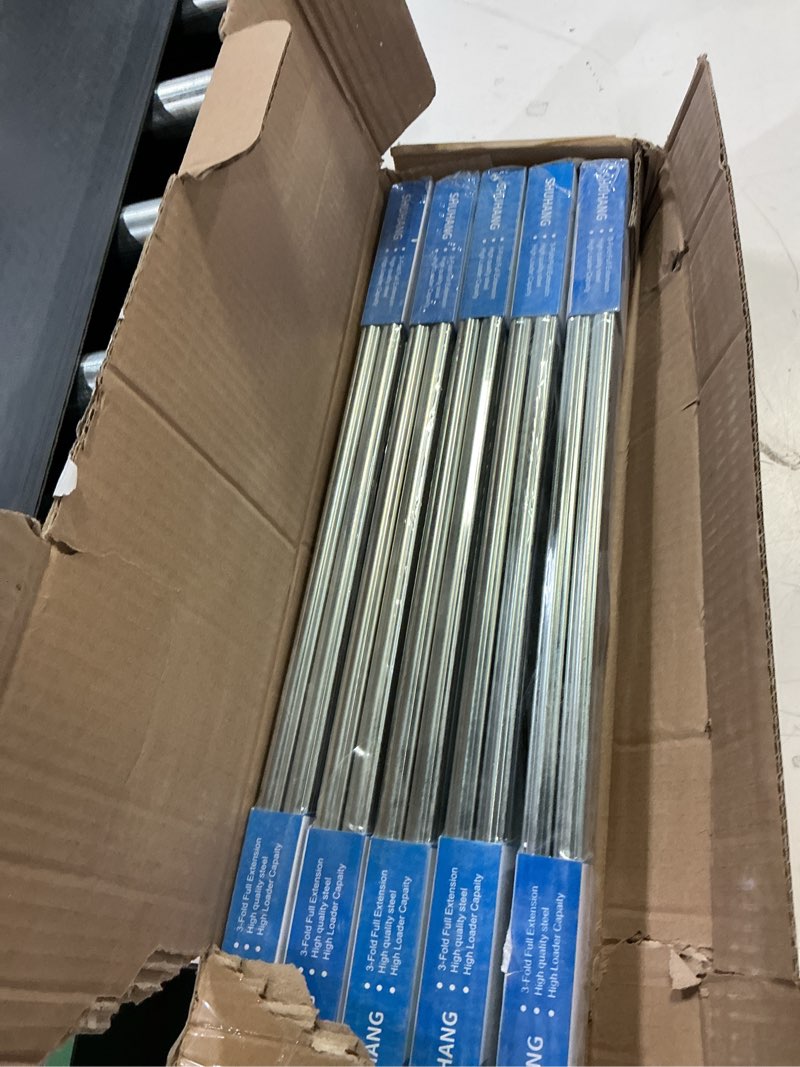 Condition photo showing New/Like New for (5 pcs)Pair Heavy Duty Drawer Slides with Lock 18 20 22 24 26 28 30 32 34 36 38 40 Inch 250 lb Load Capacity Side Mount Full Extension Ball Bearing Rail