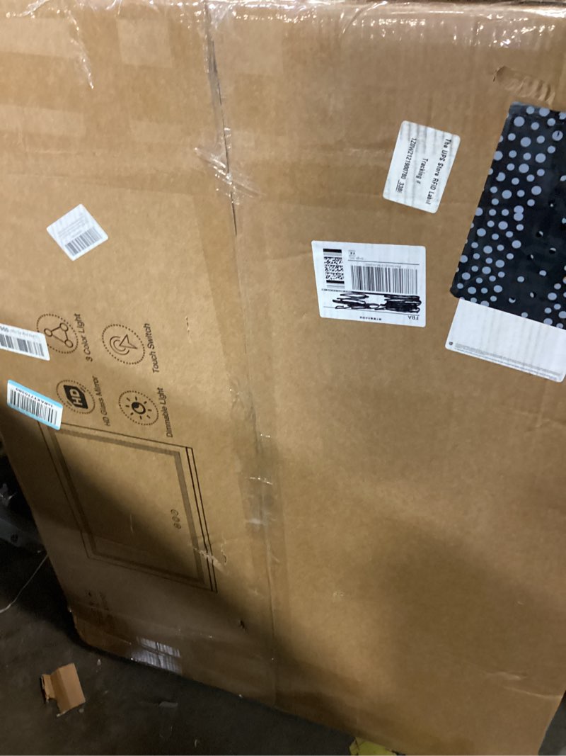 Condition photo showing New/Like New for fennio large vanity mirror with lights?35.5" x 27" led makeup mirror?hollywood mirror with 3 color modes & adjustable brightness?vanity mirror square white white 35.5"l x 27"w
