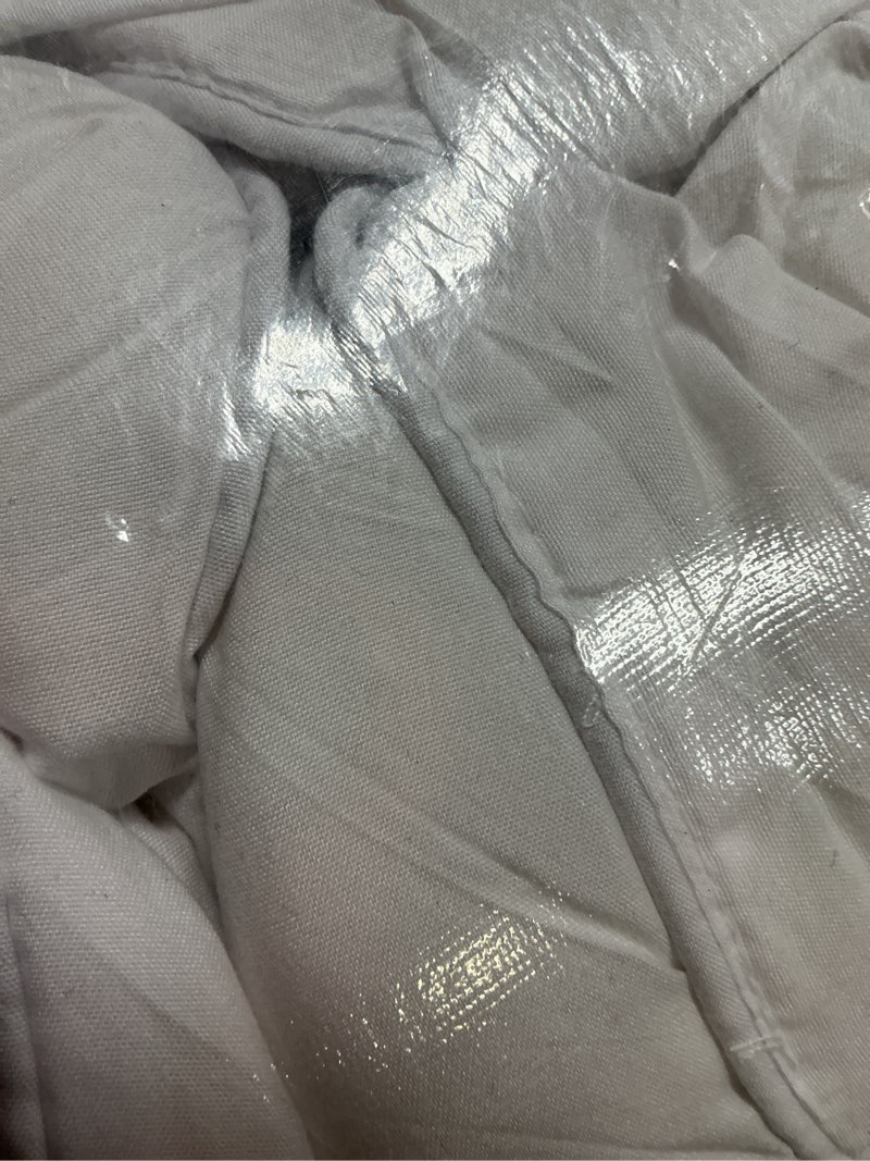 Condition photo showing As Is for elemuse queen mattress topper for back pain, extra thick mattress pad cover, plush soft pillowtop with elastic deep pocket, overfilled down alternative filling white queen