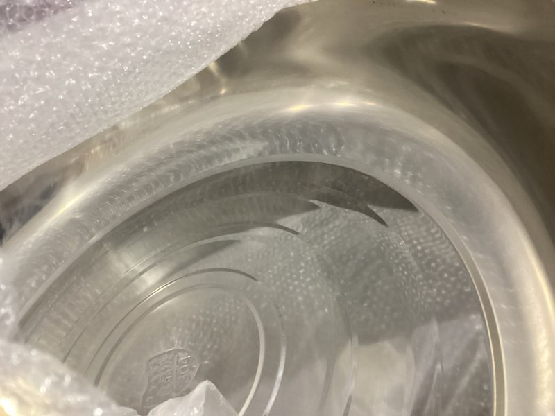 Condition photo showing Good Condition for lounsweer 2 pack 50 quart stainless steel large mixing bowl 27.5" silver 304 stainless steel extra large capacity stackable mixing bowl for commercial kitchens/large families/school cafeteria