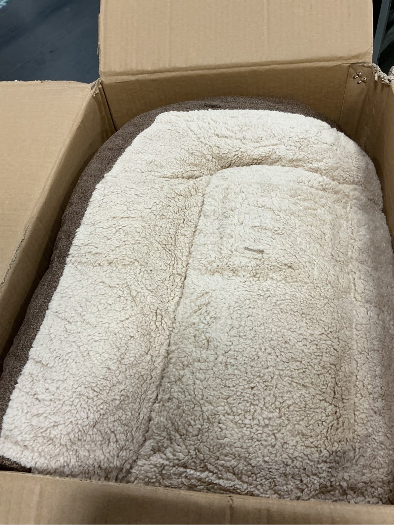 Condition photo showing Good Condition for Bedsure Orthopedic Dog Bed Medium Size Dog - Extra Thick Supportive Medium Dogs Beds with Waterproof Washable Cover, Comfort Pet Bed Sofa with Soft Plush Sherpa and Nonskid Bottom, Brown, 35" 35"L x 25"W x 8"Th Brown