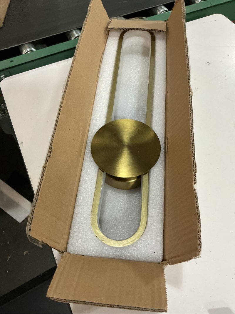 Condition photo showing Good Condition for jaymp modern wall sconce 4000k dimmable led wall light fixture, hardwired wall lamp for living room, dining room, bedroom, hallway, lobby, entryway, 1 pack (brushed gold, h56cm/22inch) brushed gold h56cm/22inch