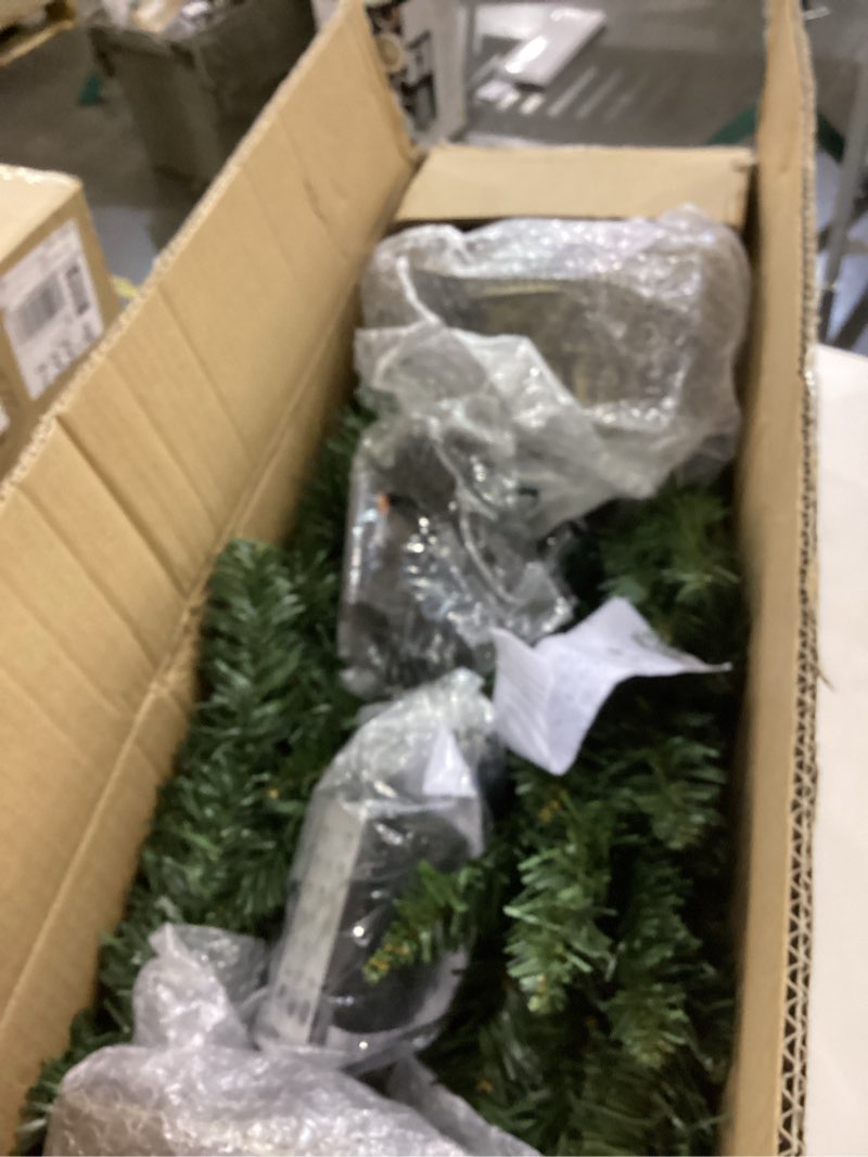 Condition photo showing As Is for 2 Pack 4 Ft Outdoor Potted Christmas Tree for Porch with 3 Mode Timer Dual Color Change 80 Warm White & Multi Color Lights 12 Mode Remote Control Battery Operated Xmas Tree Front Door Decor