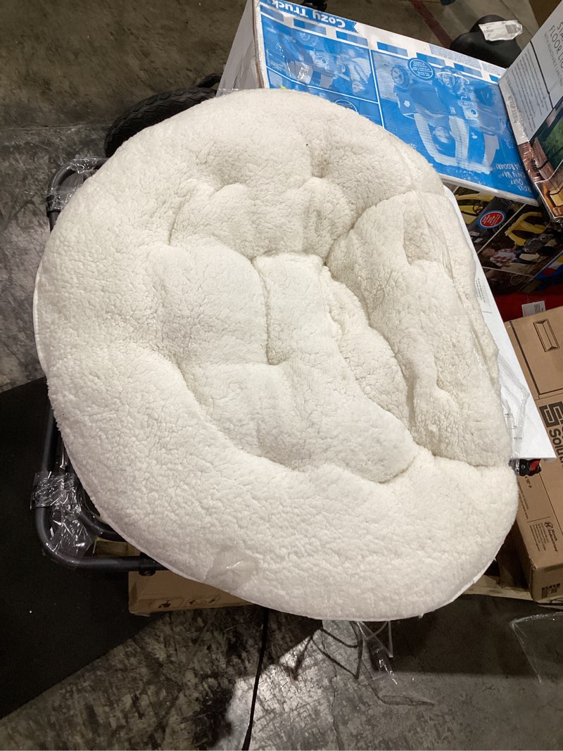 Condition photo showing Good Condition for mainstays saucer chair for kids and teens, white faux shearling