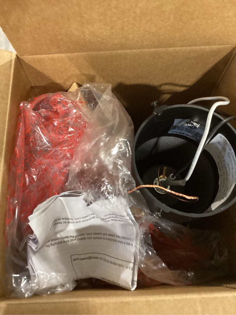 Condition photo showing As Is for project source steinbeck 14.92-in sand black traditional outdoor light post lantern