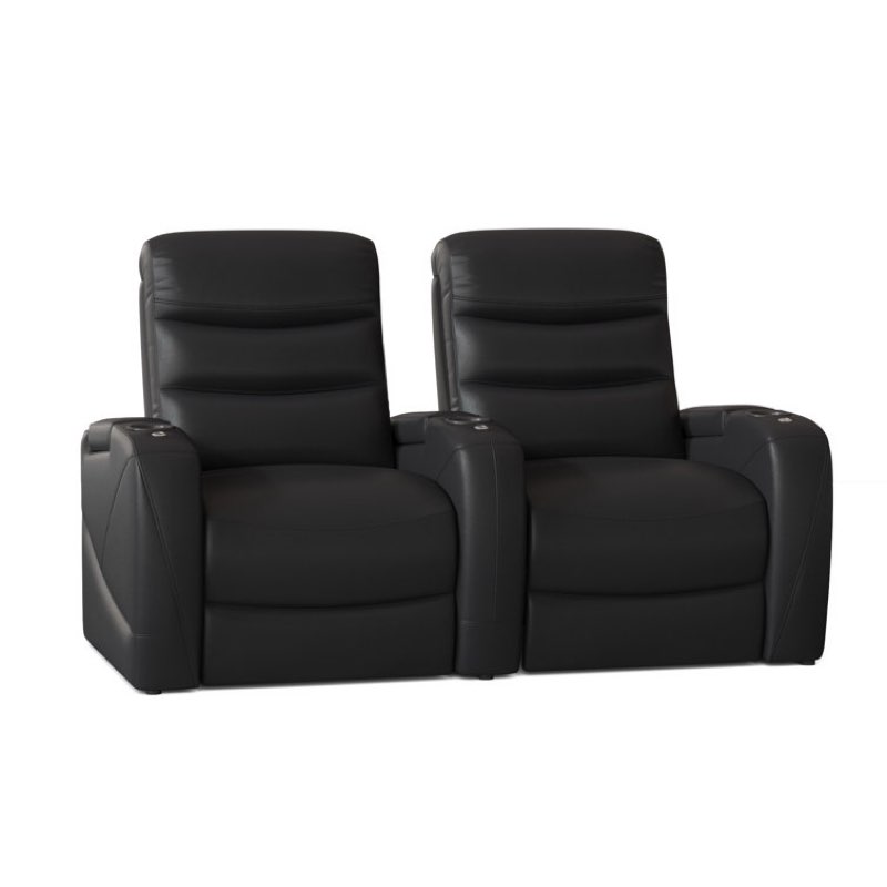(incomplete only 1 box ) Stealth HR Series Upholstered Power Reclining Home Theater Seating with Cup Holder