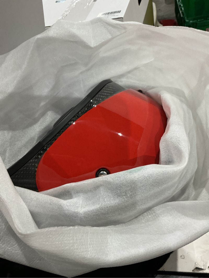 Condition photo showing New/Like New for lem full face motorcycle helmets carbon, classic retro helmet dot for men harley models, cruiser, motorcycle helmet vintage, interchangeable visor, lightweight fiberglass shell (gloss red, size xl) x-large gloss red