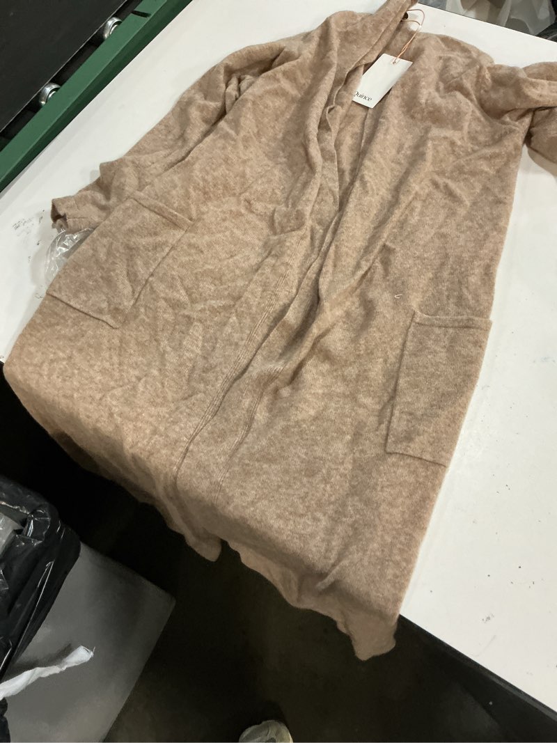 Condition photo showing As Is for quince mongolian cashmere maternity & nursing cocoon cardigan xs oatmeal 