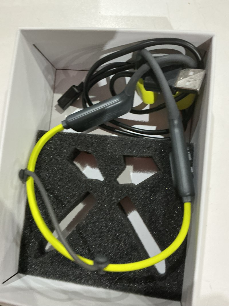 Condition photo showing As Is for liquid silicone swimming headphones-bone conduction headphones, ip68 waterproof underwater earphones, litesurge bluetooth soft/skin open ear swim earbuds with 32 gb mp3 memory for sport-jet black