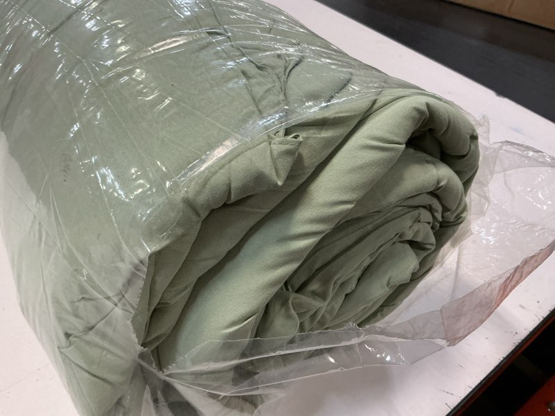 Condition photo showing Good Condition for (different color to stock photo) downcool twin comforter set -all season bedding comforters sets with 1 pillow case -2 pieces bed set down alternative comforter set -sage green twin bedding sets(64\"x88\")