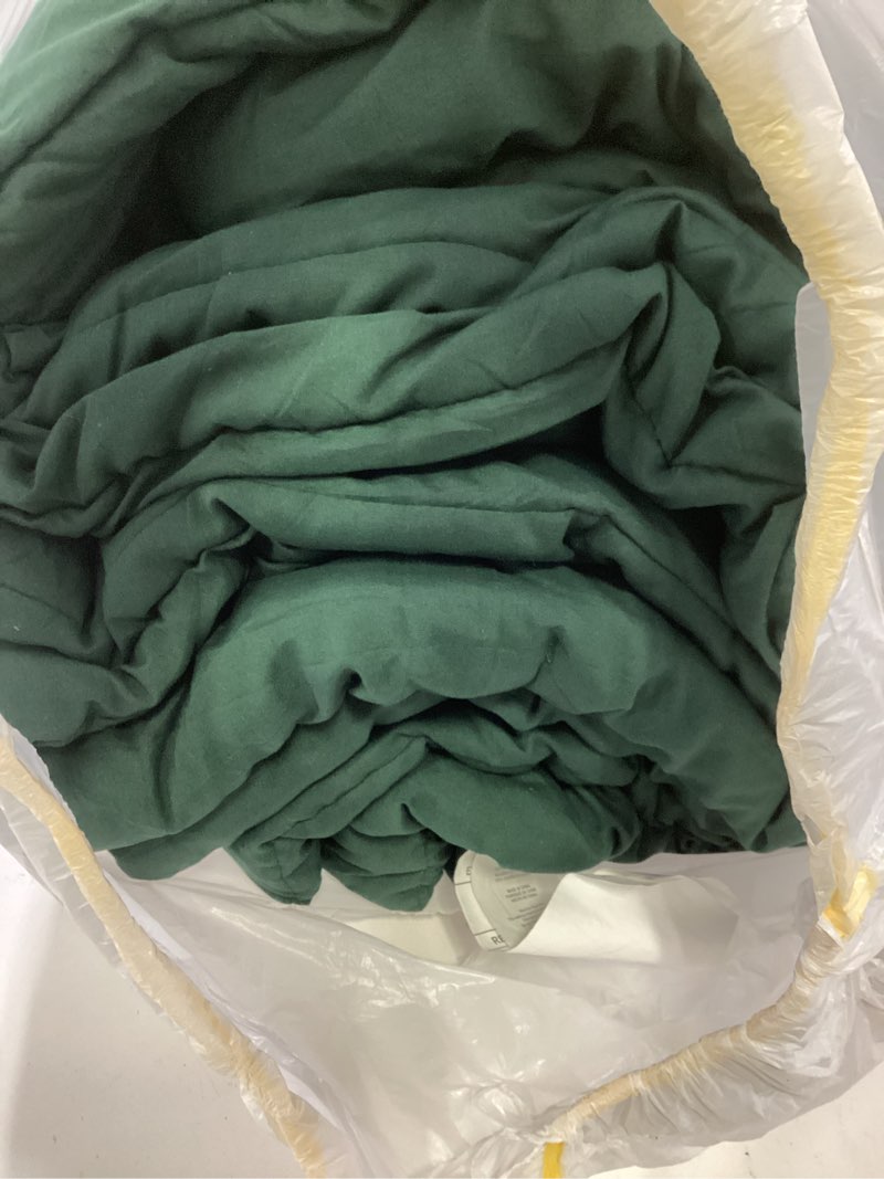 Condition photo showing As Is for cozylux full size comforter sets forest green, 7 pieces bed in a bag, green comforter full size, all season bedding sets with stitch quilted comforter, flat sheet, fitted sheet, pillowcases forest green full