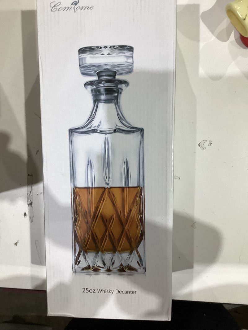 Condition photo showing New/Like New for Whiskey Decanter With Glass Stopper ,25 oz Liquor Decanter For Alcohol , Wine , Scotch , Brandy or Bourbon Decanter , Lead-Free Crystal Decanter