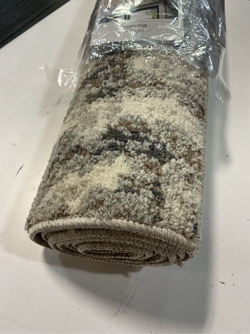 Condition photo showing Good Condition for 2'x7' eliot geo runner rug tan/beige/gray - threshold™: traditional geometric indoor low pile woven polyester