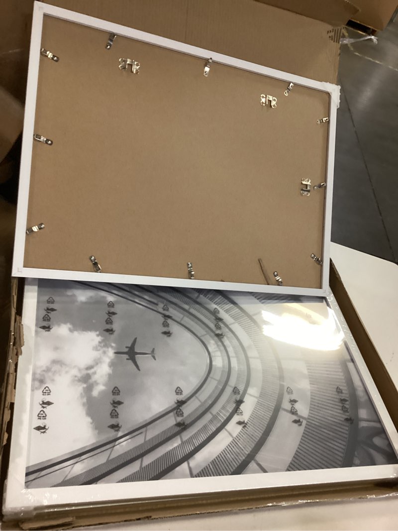 Condition photo showing Good Condition for KTKDE A2 Picture Frame set of 3,White Wooden 16.5x23.4 in Poster Frames Vertical & Horizontal Wall Hanging Large Picture Frame and Artwork-Perfect for Christmas gifts and Home Decor White A2-3PACK-1