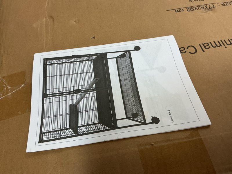 Condition photo showing New/Like New for garvee small animal cage   size:77x52x92cm color black  garvee 36"h multi-level metal small animal cage, removable tray & ramp, lockable, bpa-free, indoor/outdoor use,for ferrets, hamsters, chinchillas, rabbits, guinea pigs, hedgehogs, gerbils