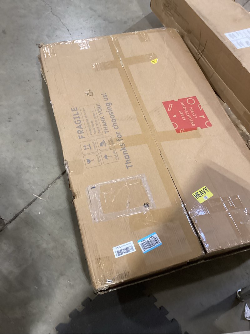 Condition photo showing Good Condition for Hasipu Vanity Mirror with Lights, 47.2" x 30" LED Makeup Mirror, Lighted Makeup Mirror with Dimmable 3 Modes, Touch Screen Control Vanity Mirror Round White White 47.2"L x 30"W