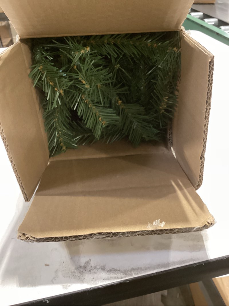 Condition photo showing As Is for 9 ft. Norwood Fir Pre-Lit LED Garland - Battery Operated