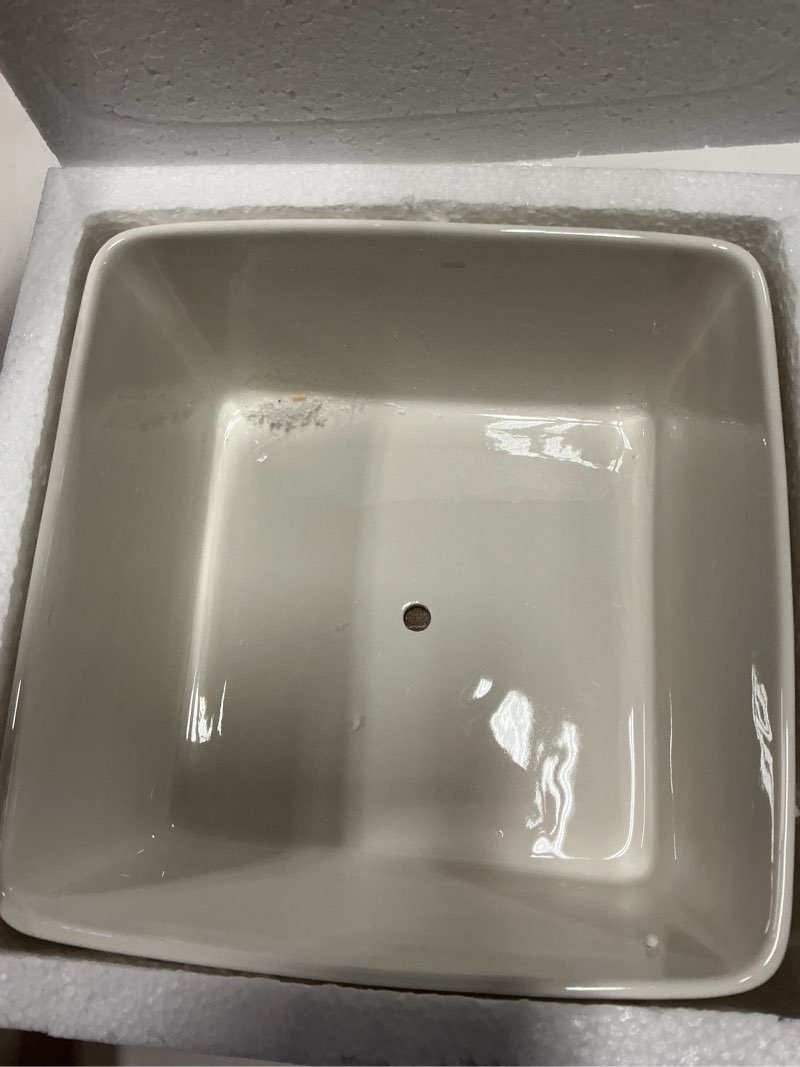 Condition photo showing Good Condition for 7 inch square white ceramic succulent cactus plants planter pot with drainage bamboo tray ?large?