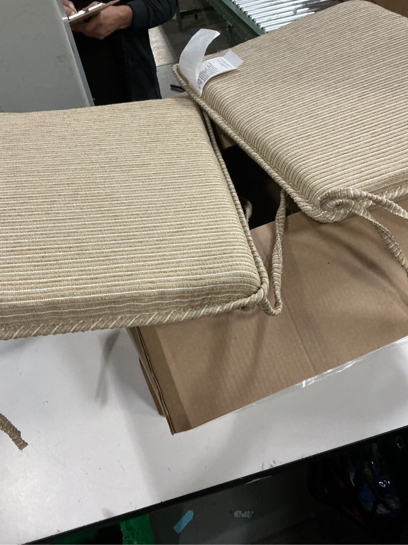 Condition photo showing Good Condition for klear vu porch rocking chair cushions set, suitable for living room rockers, stylish seat and back pads include fabric ties, 20" x 17" x 2, natural