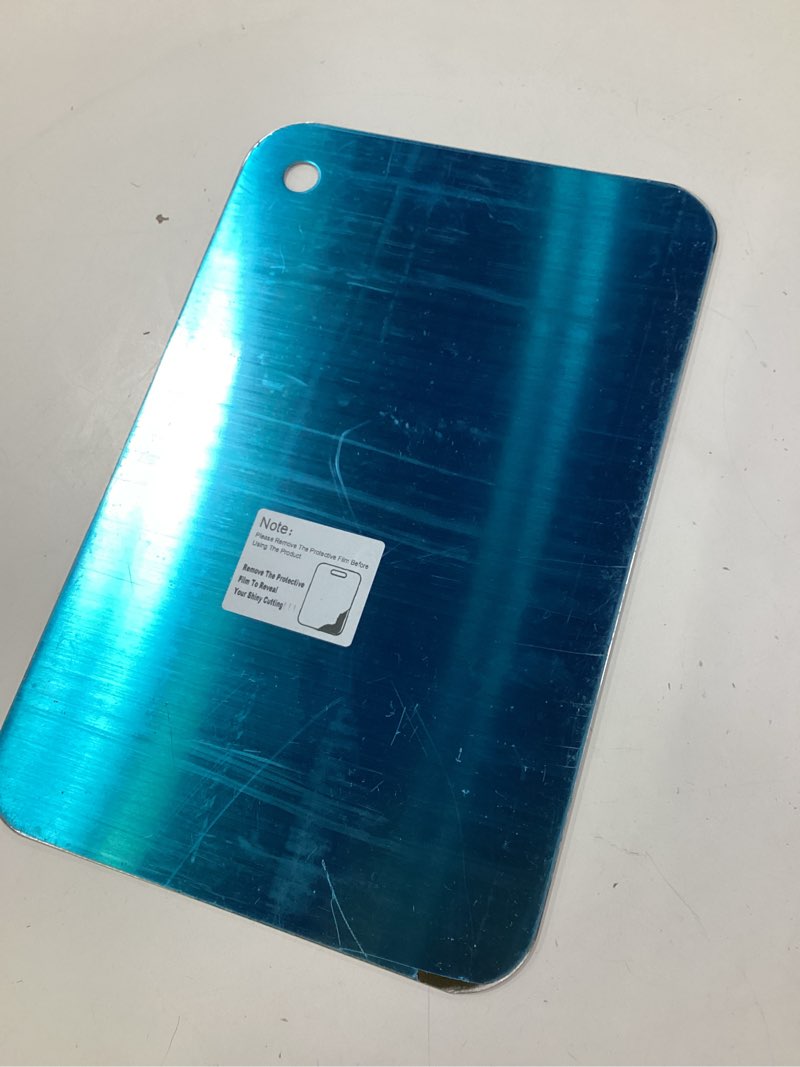 Condition photo showing New/Like New for Cutting Board for Kitchen, Mini Stainless Steel Non Stick Chopping Board, Upgrade Double Sided Food-Grade Stainless Steel Board for Kitchen for Meat Cheese Vegetable (Mini)