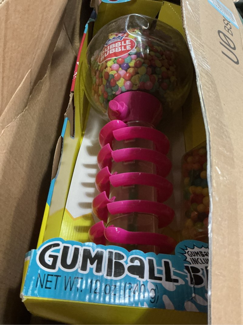 Condition photo showing As Is for Playo Big Light and Sound Spiral Gumball Bank - 21" - Gumballs Included - Kids Twirling Style Candy Dispenser - Birthday Parties, Novelties, Party Favors and Supplies (Pink)