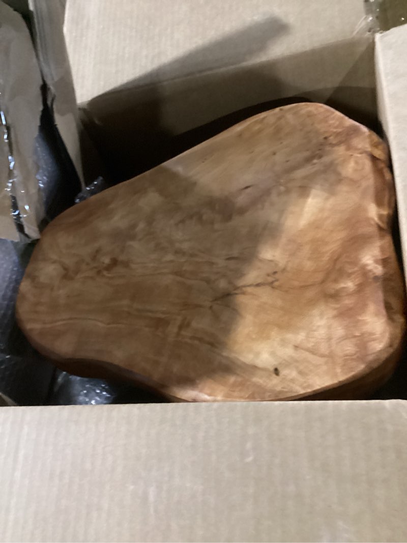 Condition photo showing Good Condition for welland natural cedar stump stool, 14" end table, live edge side table, plant stand, small nightstand, mushroom stool for living room, bedroom, patio, garden