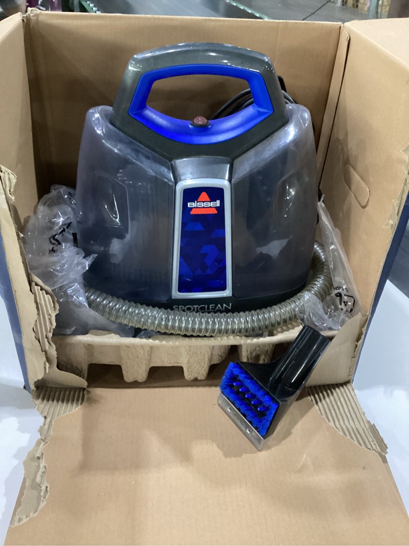 Condition photo showing As Is for bissell little green proheat portable deep cleaner/spot cleaner and car/auto detailer with self-cleaning hydrorinse tool for carpet and upholstery, 2513e, not tested, used, similar to stock photo