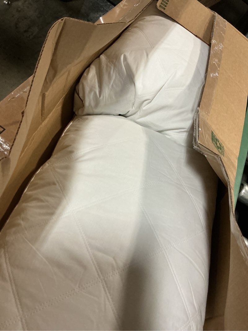 Condition photo showing As Is for puredown® goose feathers and down pillow for sleeping hotel collection bed pillows, gusseted, queen, set of 2 gusseted style 1 queen (pack of 2)