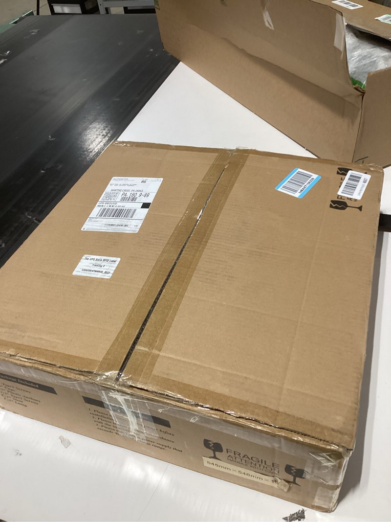 Condition photo showing New/Like New for Ceiling Fans with Lights, 20 inches Black Flush Mount Ceiling Light with Reversible Fan 6 Wind Speeds Dimmable Seamless Color, Ceiling Light Fixture for Bedroom, Living Room and Kids Room