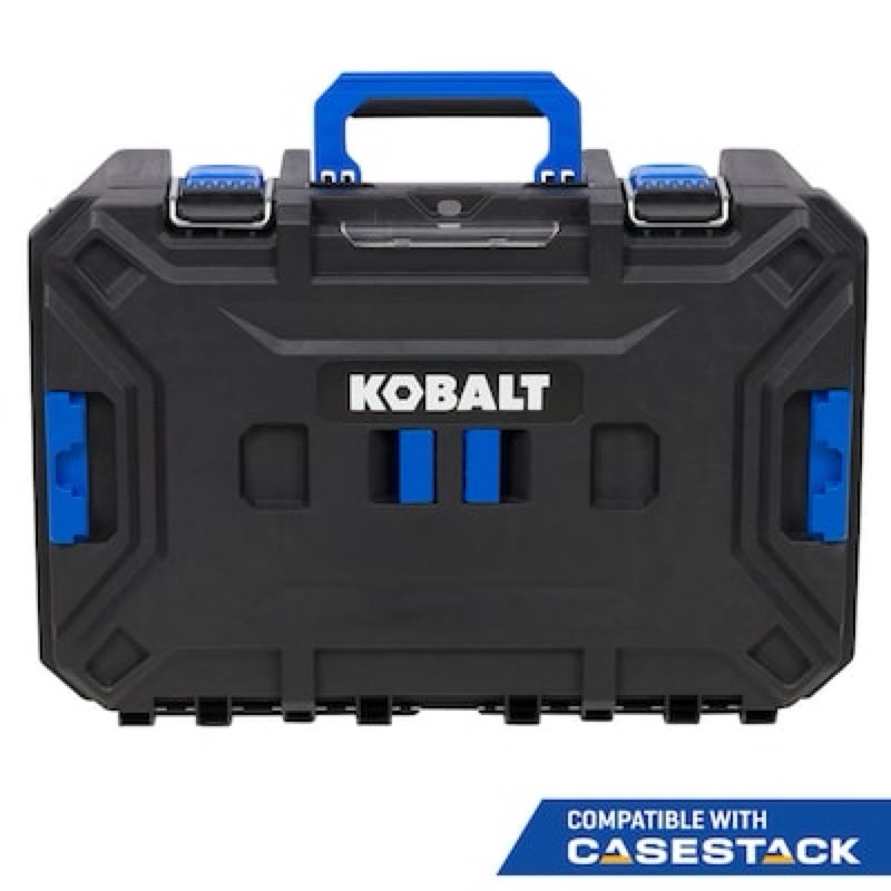 kobalt casestack 21.25-in w x 7-in h x 14-in d black plastic tool box(incomplete)