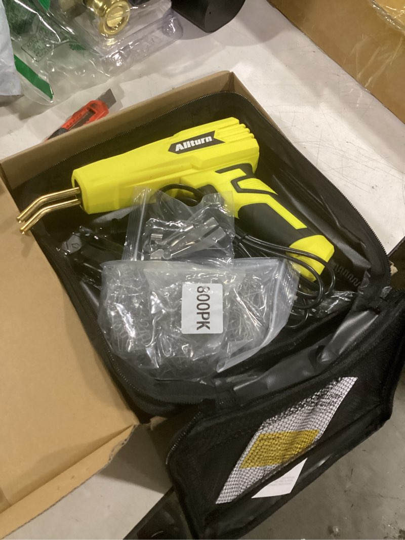 Condition photo showing Good Condition for allturn plastic welder, 2 in 1 plastic welding kit, hot staples weld gun, car bumper repair kit for most plastics, patent number d970324(yellow)