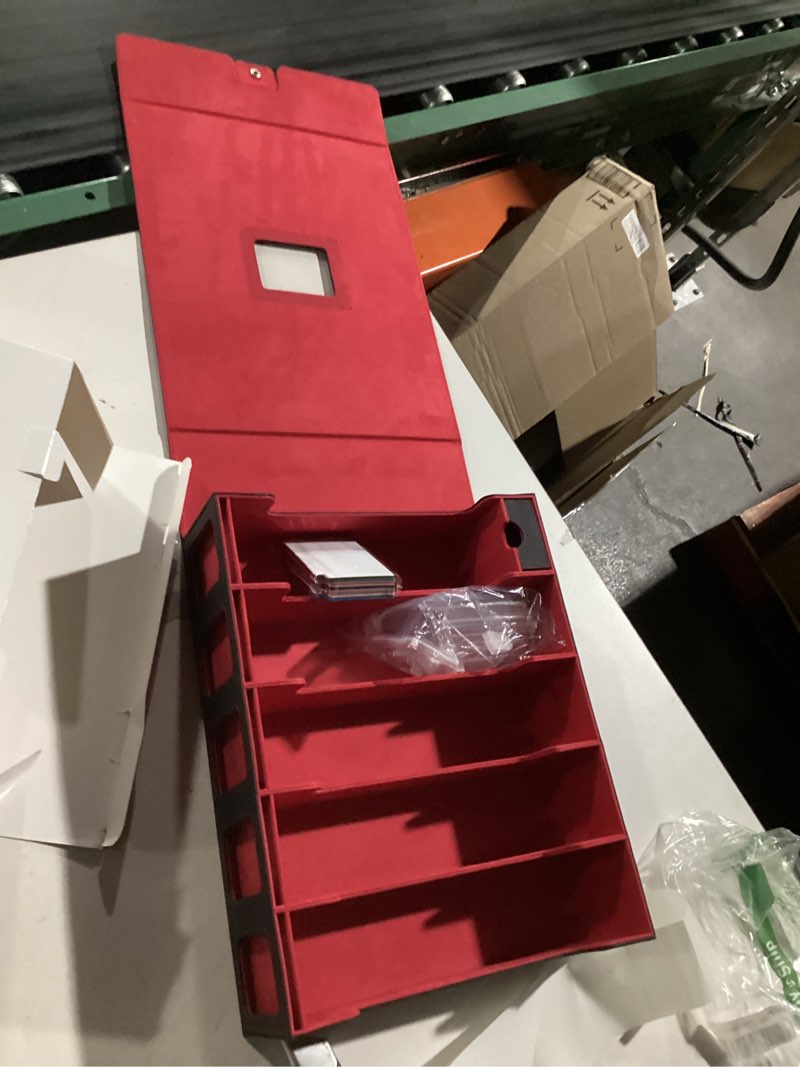 Condition photo showing Good Condition for Trading Card Storage Box, 5 Row Card Deck Case with Commander Display & Portable Handle, 4200+ Card Deck Boxes Compatible for MTG TCG Magic Cards, 30 Divider, 8 Supporters, 1 Dice Tray (Black & Red)