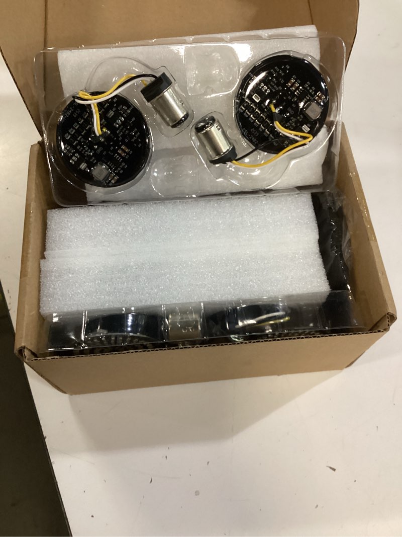 Condition photo showing Good Condition for benlari 1157 led turn signals front rear 81 led lights super bright 1156 bulbs lens kit 1986-2024 compatible for harley davidson touring dyna softail sportster street glide road glide iron 883 1200
