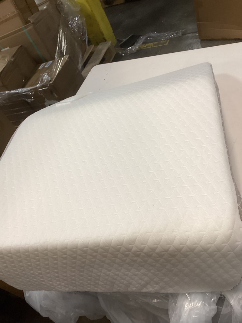 Condition photo showing As Is for Leg Elevation Pillow for After Surgery, 8inch Foam Leg Elevating Pillow for Swelling and Blood Circulation, Leg Wedge Pillow for Sleeping, Knee Pillow for Knee Hip Ankle Pain Relief, White Flat Top 8 Inch White/Grey