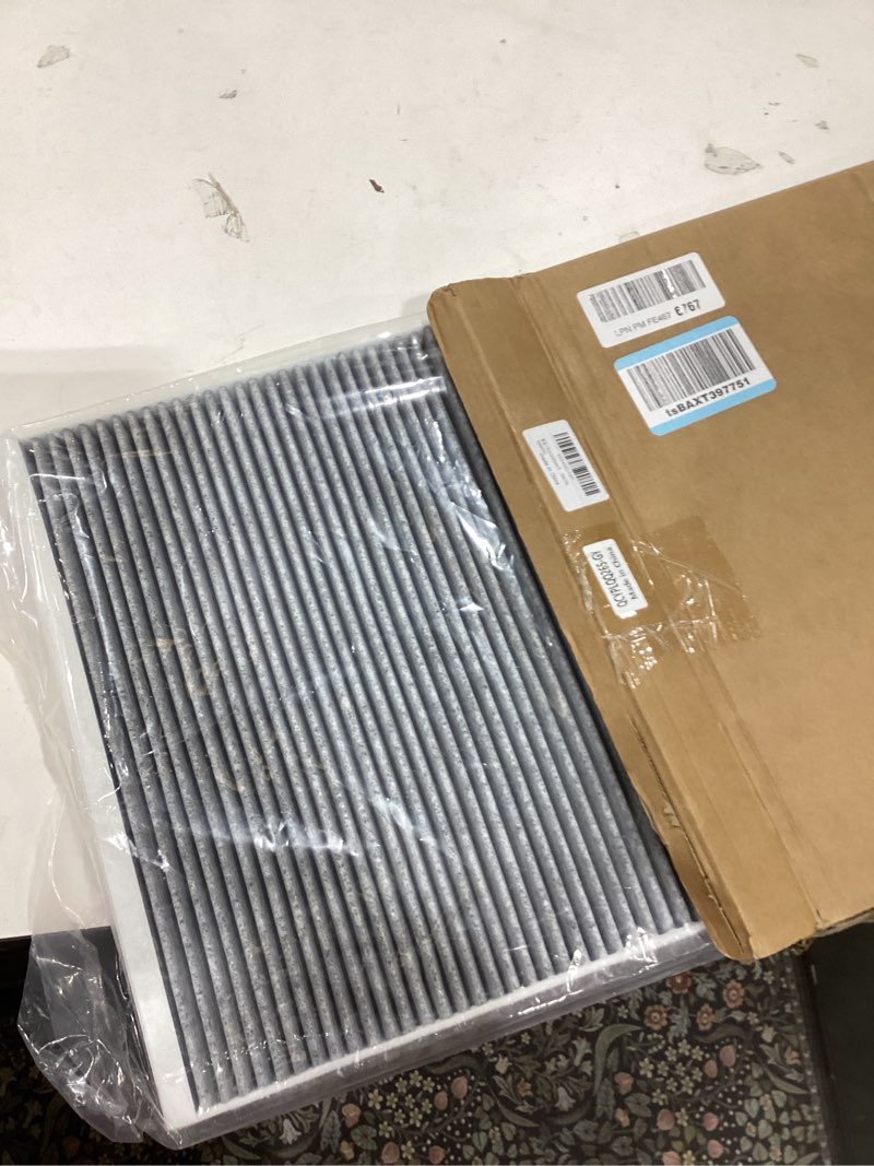 Condition photo showing Good Condition for Under Hood Cabin Air Filter Fits for Tesla S 2016-2020 (External) Activated Carbon Cabin Filter Replacement 1059333 Located Under Hood Car Accessories 14.5" x 27.8" x 1.3"