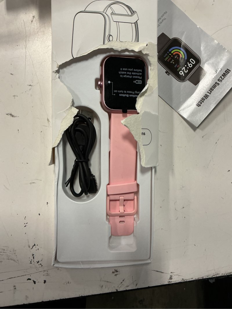 Condition photo showing Good Condition for smart watch with alexa built-in, 1.83" hd touchscreen fitness tracker, bluetooth notifications/calls, ip68 waterproof, 120+ sport modes, 24/7 heart rate & sleep monitor for iphone android ios (black)
