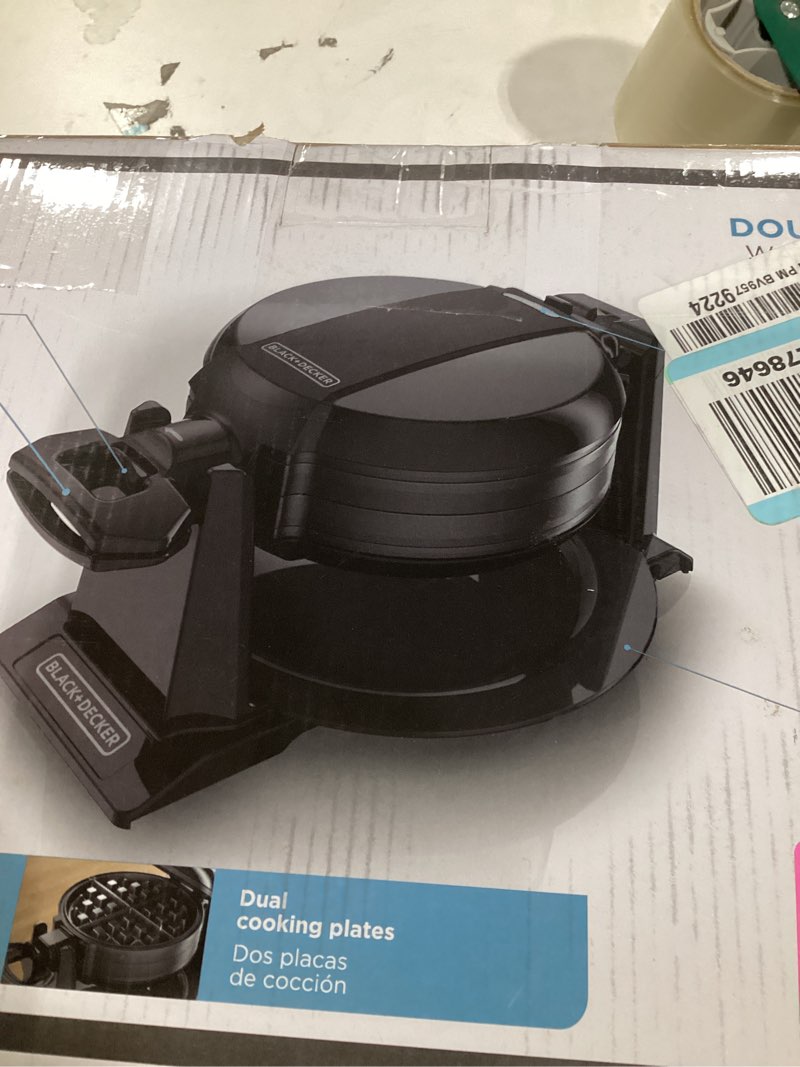 Condition photo showing New/Like New for BLACK+DECKER Rotating Waffle Maker, Black, WMD200B One Size