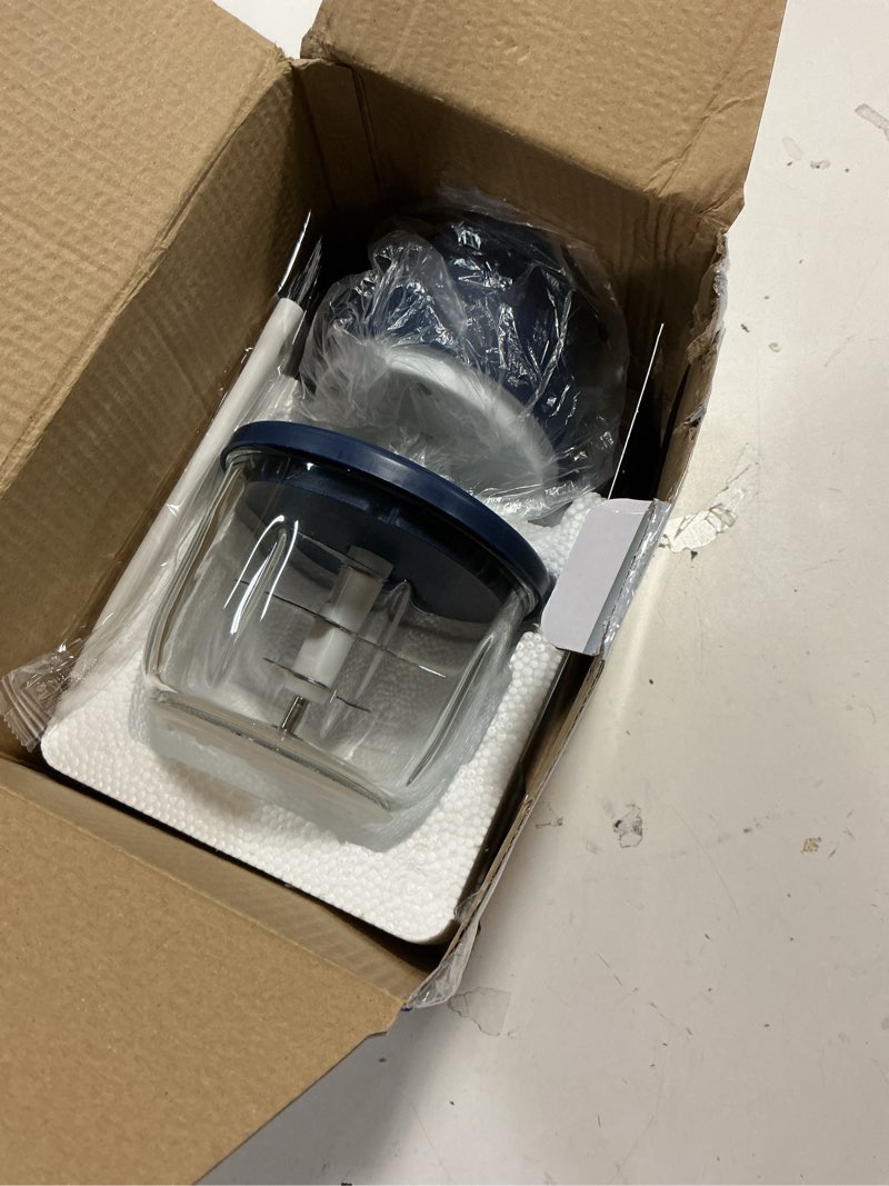 Condition photo showing Good Condition for electric garlic chopper, mini food processor & vegetable chopper, 350ml portable cordless usb rechargeable garlic chopper, mini chopper for onion, herb, nut, easy to clean glass container?blue?