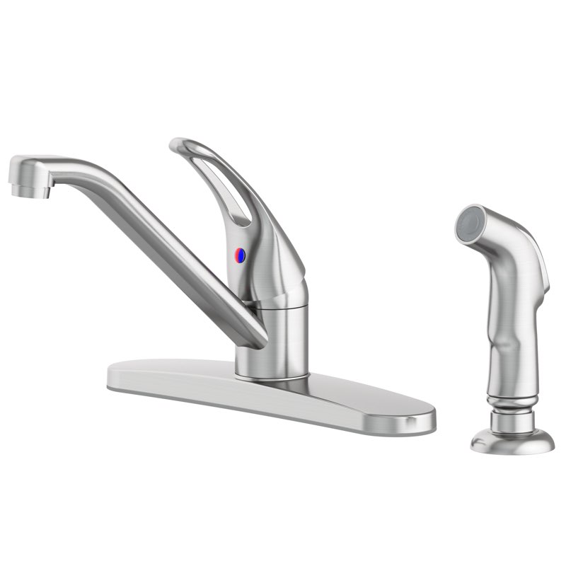 Project Source Wakebridge Stainless Steel PVD Single Handle Deck-mount