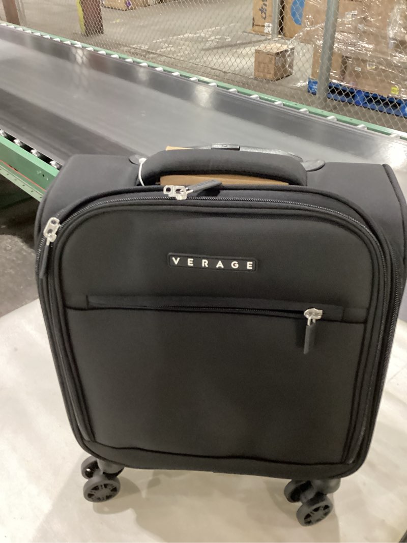 Condition photo showing Good Condition for Verage Underseat Carry On Luggage with Wheels, 14.5-Inch Spinner Small Suitcase, Softside Lightweight Travel Bag for Men and Women, Airplane Carry On Bag, Black Black Basic Underseat