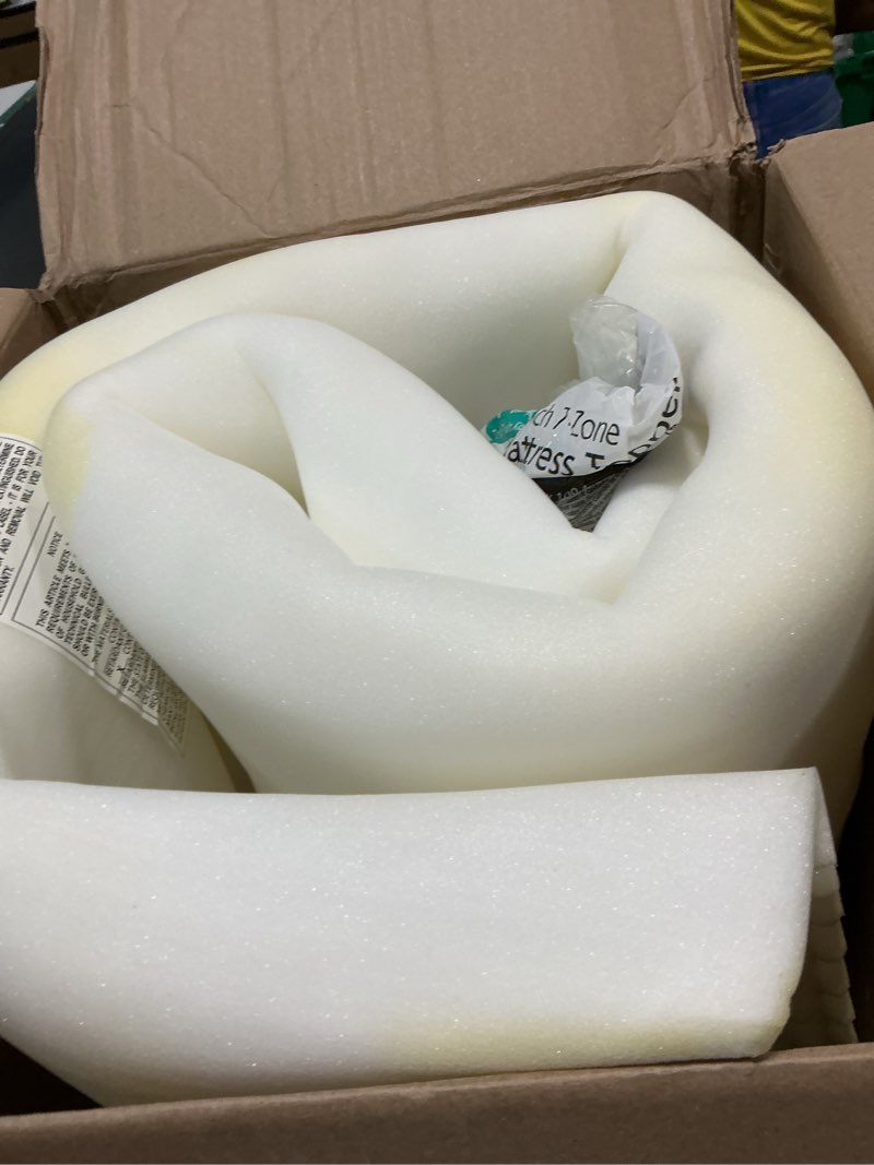 Condition photo showing As Is for mainstays twin/twin xl 1.25 inch 7-zone foam mattress topper