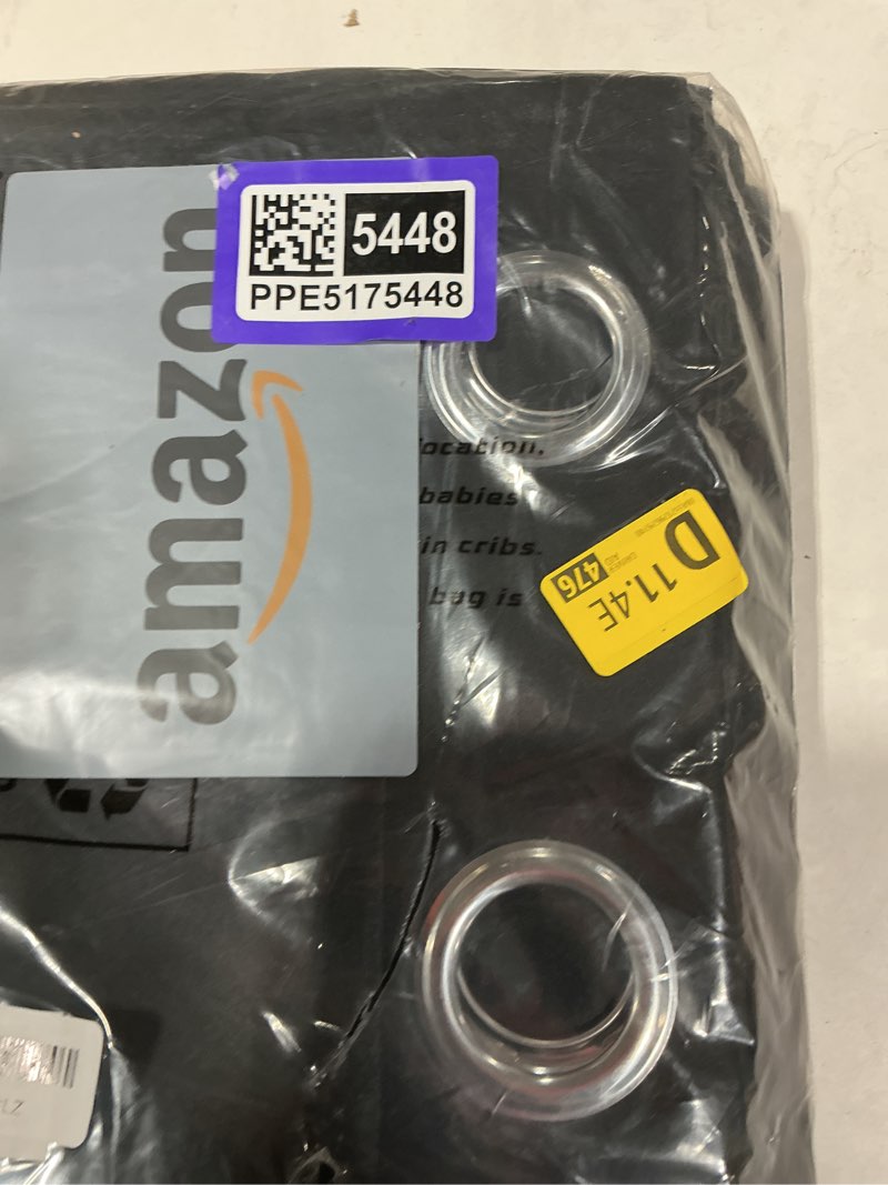 Condition photo showing New/Like New for bgment thermal insulated 100% blackout curtains for bedroom with black liner, double layer full room darkening noise reducing grommet curtain (52 x 63 inch, black, 2 panels) black 52"w x 63"l (pack of 2)