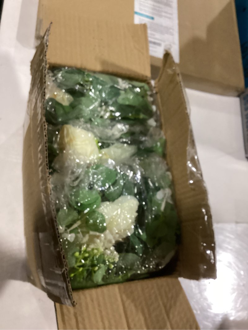 Condition photo showing New/Like New for dolicer 4pcs 26ft artificial eucalyptus garlands with flowers, faux floral greenery garlands fake flowers vines for wedding centerpieces arch party ceremony backdrop decor (champagne) champagne camellias 4 pcs